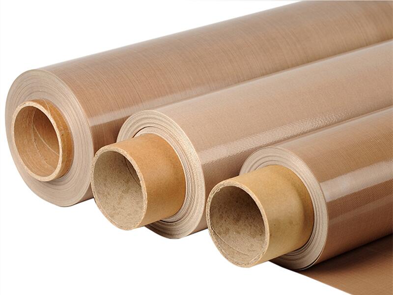 Teflon Glass Fiber Brown PTFE Coated Fabrics Non Adhesive Cloth